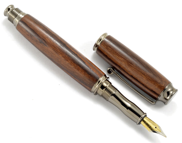 Solid Walnut Wood Fountain or Rollerball Pen from The Wood Reserve