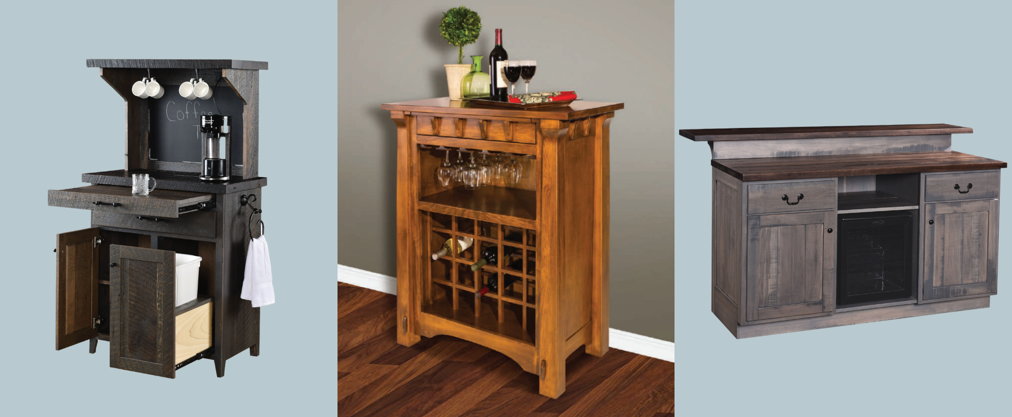 Coffee Cabinets, Wine Cabinets, & Bars