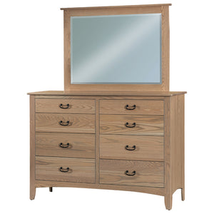 Somerset- Amish Solid Wood 8 Drawer Dresser W/ Optional Mirror