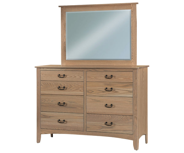 Somerset- Amish Solid Wood 8 Drawer Dresser W/ Optional Mirror