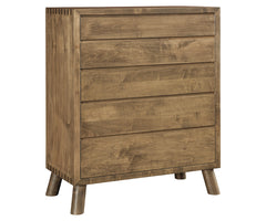 Troy - Amish Solid Wood 5 Drawer Chest - Oak