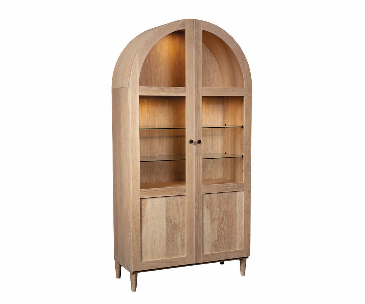 Bentley- Amish Handcrafted Display Cabinet With Long Doors