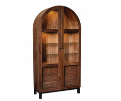 Bentley- Amish Handcrafted Display Cabinet With LED Lights