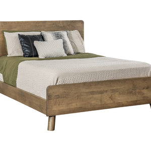 Troy - Amish Solid Wood Panel Bed With Rail & Foot Board