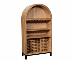 Bentley- Amish Handcrafted Display Cabinet With Wine Rack