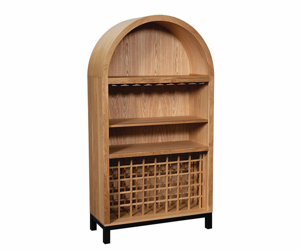 Bentley- Amish Handcrafted Display Cabinet With Wine Rack