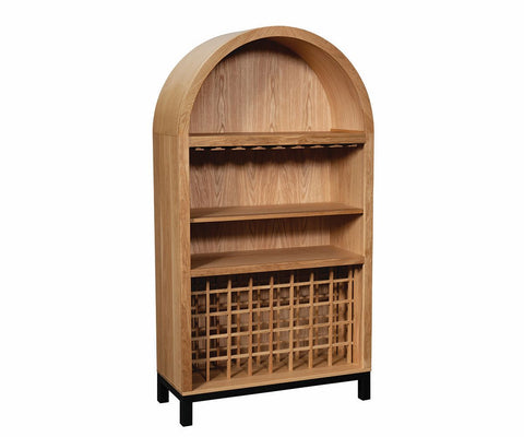 Bentley- Amish Handcrafted Display Cabinet With Wine Rack