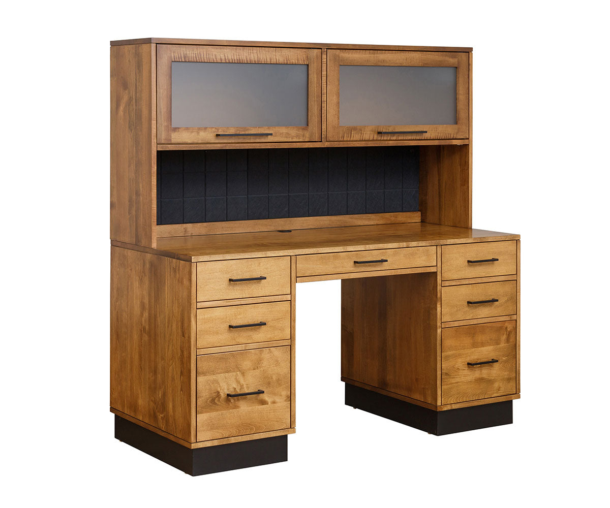 Brooklyn- Amish Hardwood Kneehole Desk With Optional Hutch