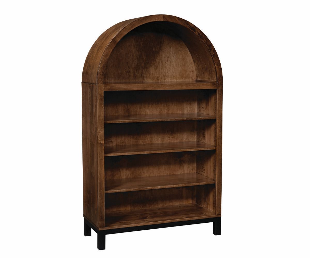 Bentley- Amish Handcrafted Open Display Cabinet With 3 Wood Shelves