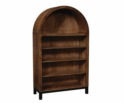 Bentley- Amish Handcrafted Open Display Cabinet With 3 Wood Shelves