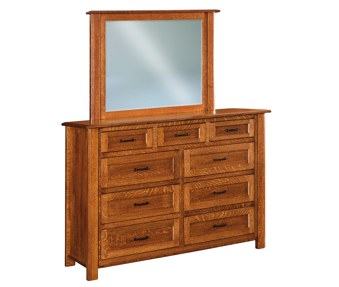 Hudson - Amish Handcrafted 9 Drawer Dresser w/ Optional Mirror