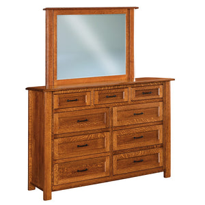 Hudson - Amish Handcrafted 9 Drawer Dresser w/ Optional Mirror