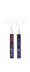 Rectangle Earrings Cocobolo - Purple