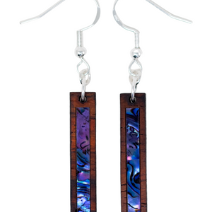 Rectangle Earrings Cocobolo - Purple