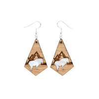 Mountain Goat Earrings - Canary Wood