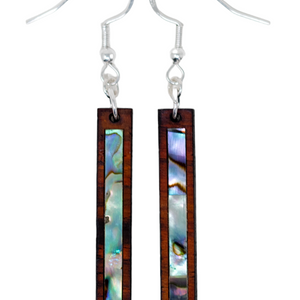 Rectangle Earrings Cocobolo - Abalone