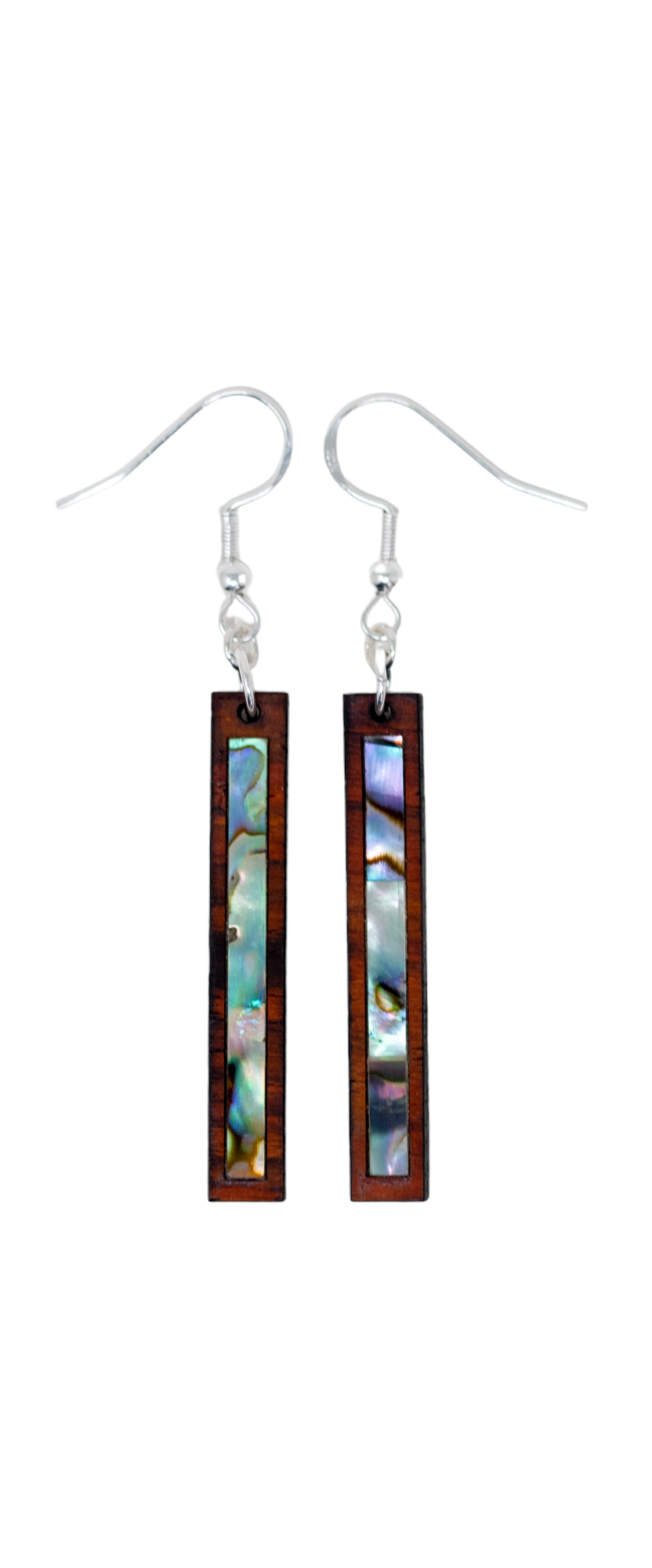 Rectangle Earrings Cocobolo - Abalone
