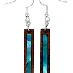 Rectangle Earrings Cocobolo - Turquoise