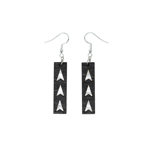 Chevron Earrings - Zebrawood