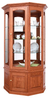 Amish Hardwood Large Deluxe Wall Curio Display Cabinet