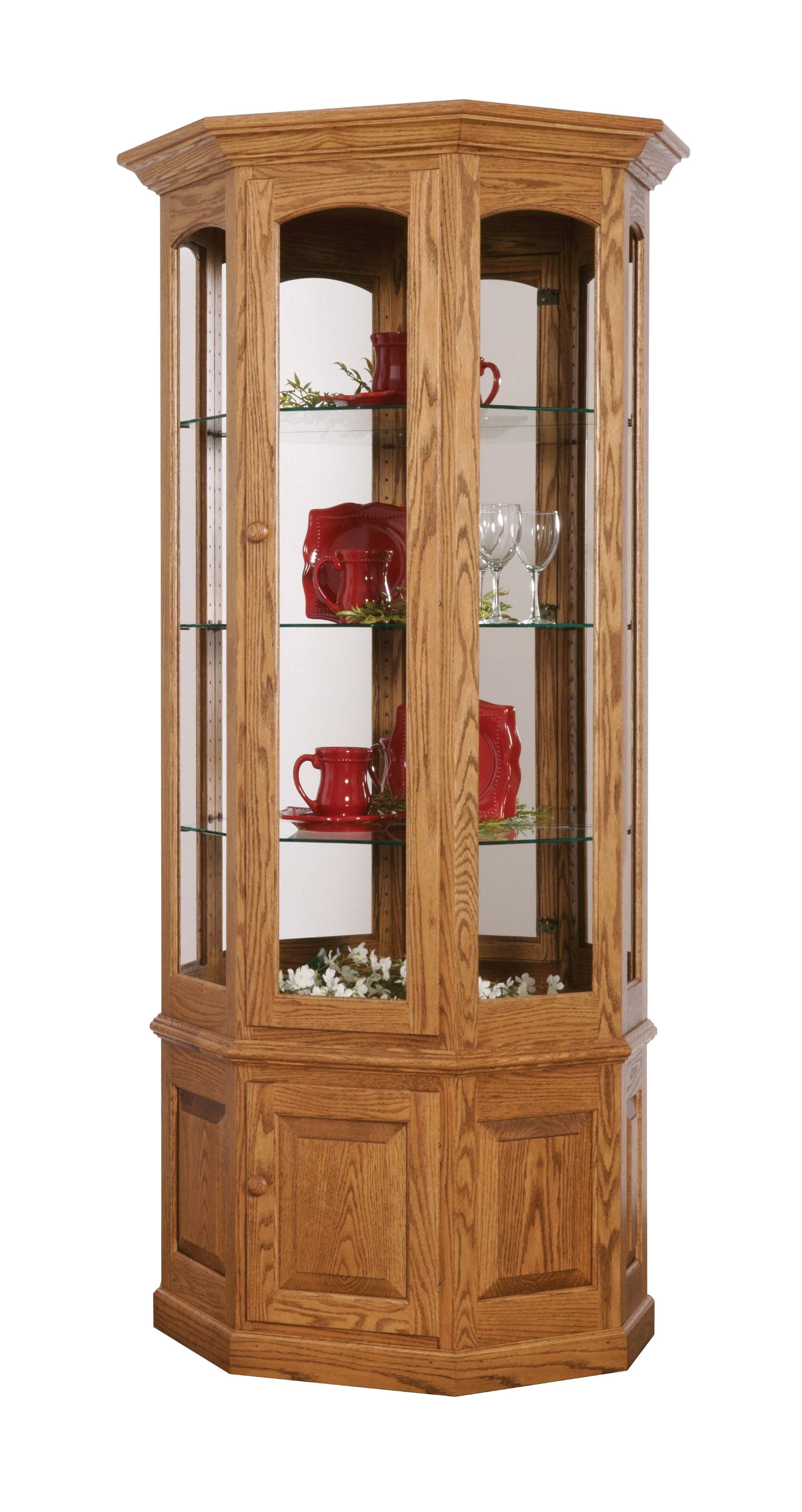 Amish Hardwood Small Deluxe Wall Curio Display Cabinet
