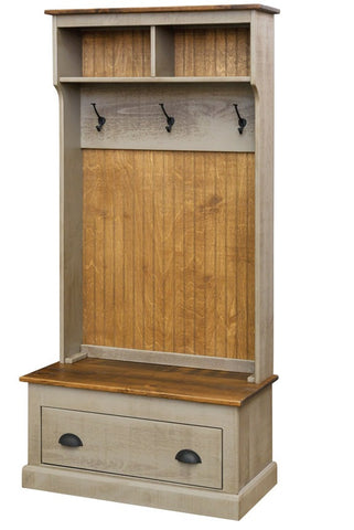 Amish Handcrafted Entryway Hall Tree Bench