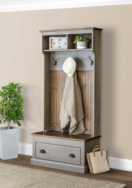 Amish Handcrafted Entryway Hall Tree Bench