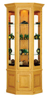 Amish Hardwood Small Deluxe Corner Curio Display Cabinet