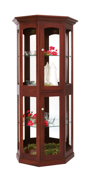Amish Hardwood Small Wall Curio Display Cabinet