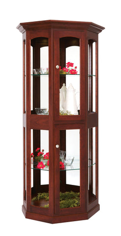 Amish Hardwood Small Wall Curio Display Cabinet