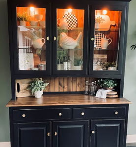 Primitive Black with Special Walnut Tops & Back Panel