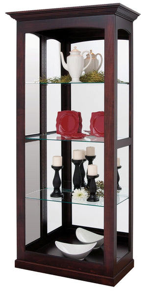 Amish Solid Wood Large Sliding Door Curio Display Cabinet