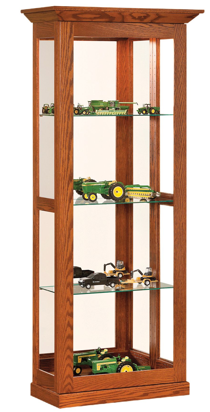 Amish Solid Wood Small Sliding Door Curio Display Cabinet