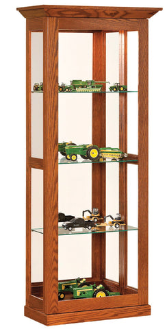 Amish Solid Wood Small Sliding Door Curio Display Cabinet