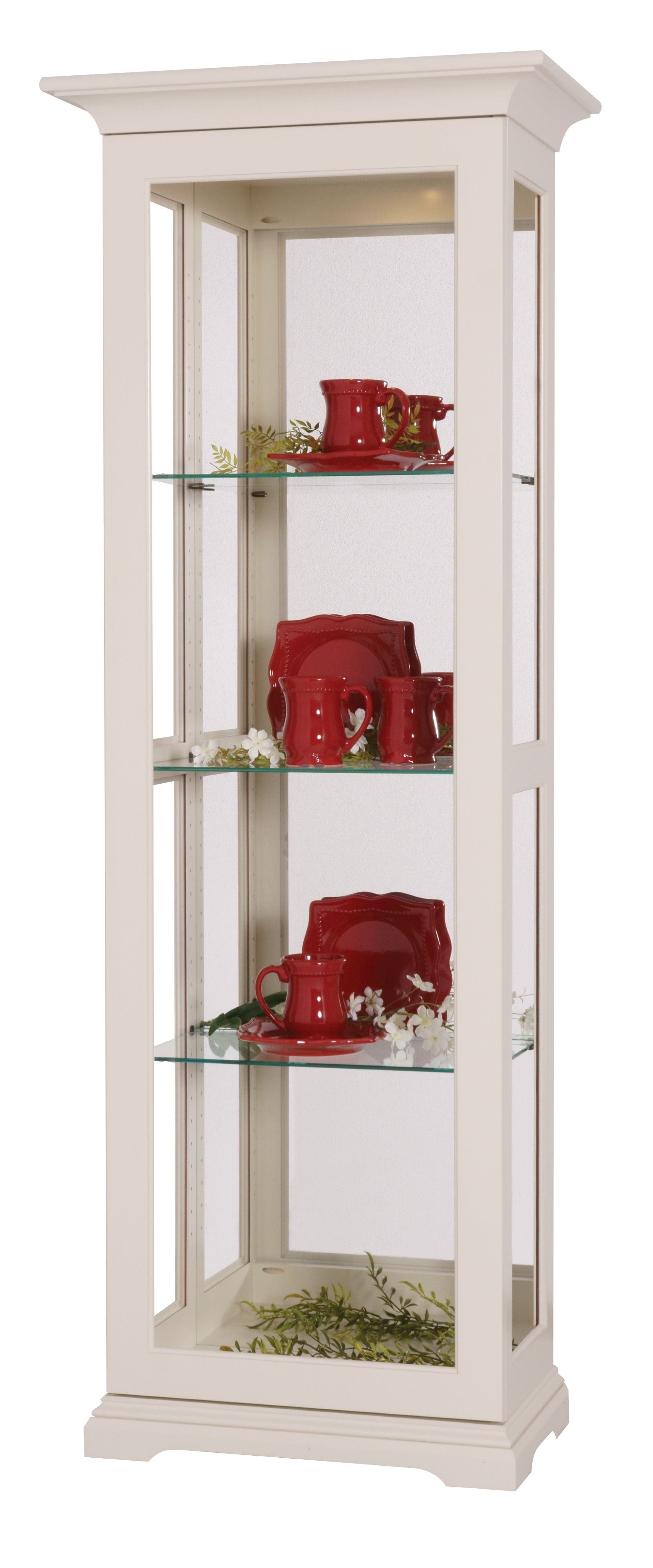 Amish Solid Wood Mini Sliding Door Curio Display Cabinet