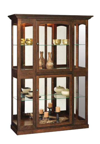 Amish Hardwood Side Lite Curio Display Cabinet