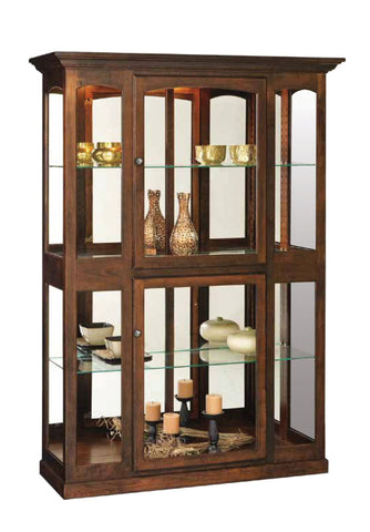 Amish Hardwood Side Lite Curio Display Cabinet