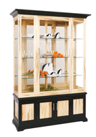 Amish Hardwood Deluxe Side Light Curio Display Cabinet
