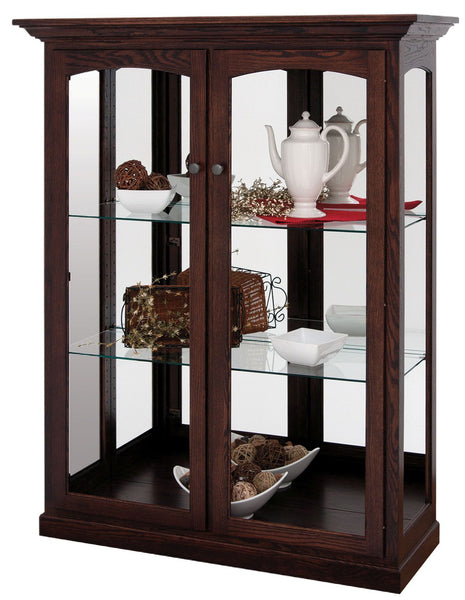 Amish Solid Wood 2 Door Curio Display Cabinet