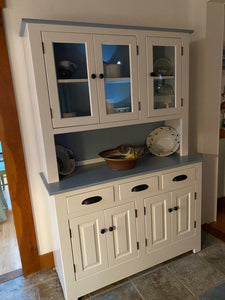 Primitive White w/ Vintage Blue Tops & Back