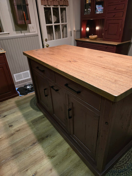 Amish Handcrafted Reclaimed Wood Kitchen Island