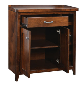 Florence - Amish Hardwood Wine Cabinet - Open
