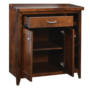 Florence - Amish Hardwood Wine Cabinet - Open