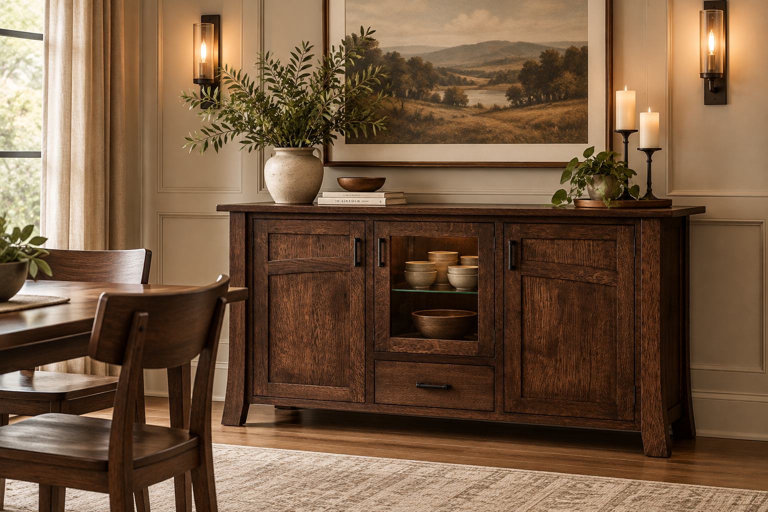 Baymont - Amish Handcrafted Sideboard Cabinet, Server, Buffet