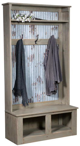 Aspen Rustic Hall Tree Bench