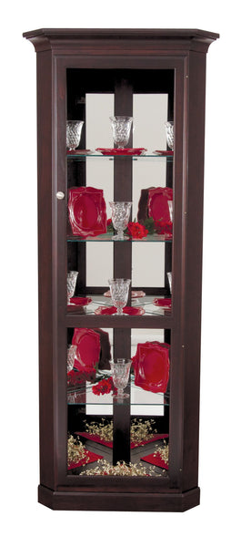 Amish Solid Wood Poplar Small Corner Curio Display Cabinet