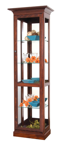 Amish Solid Wood Poplar Traditional Curio Display Cabinet