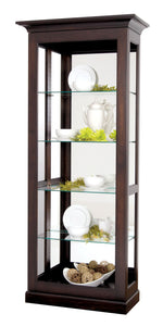 Amish Solid Wood Poplar Sliding Door Curio Display Cabinet