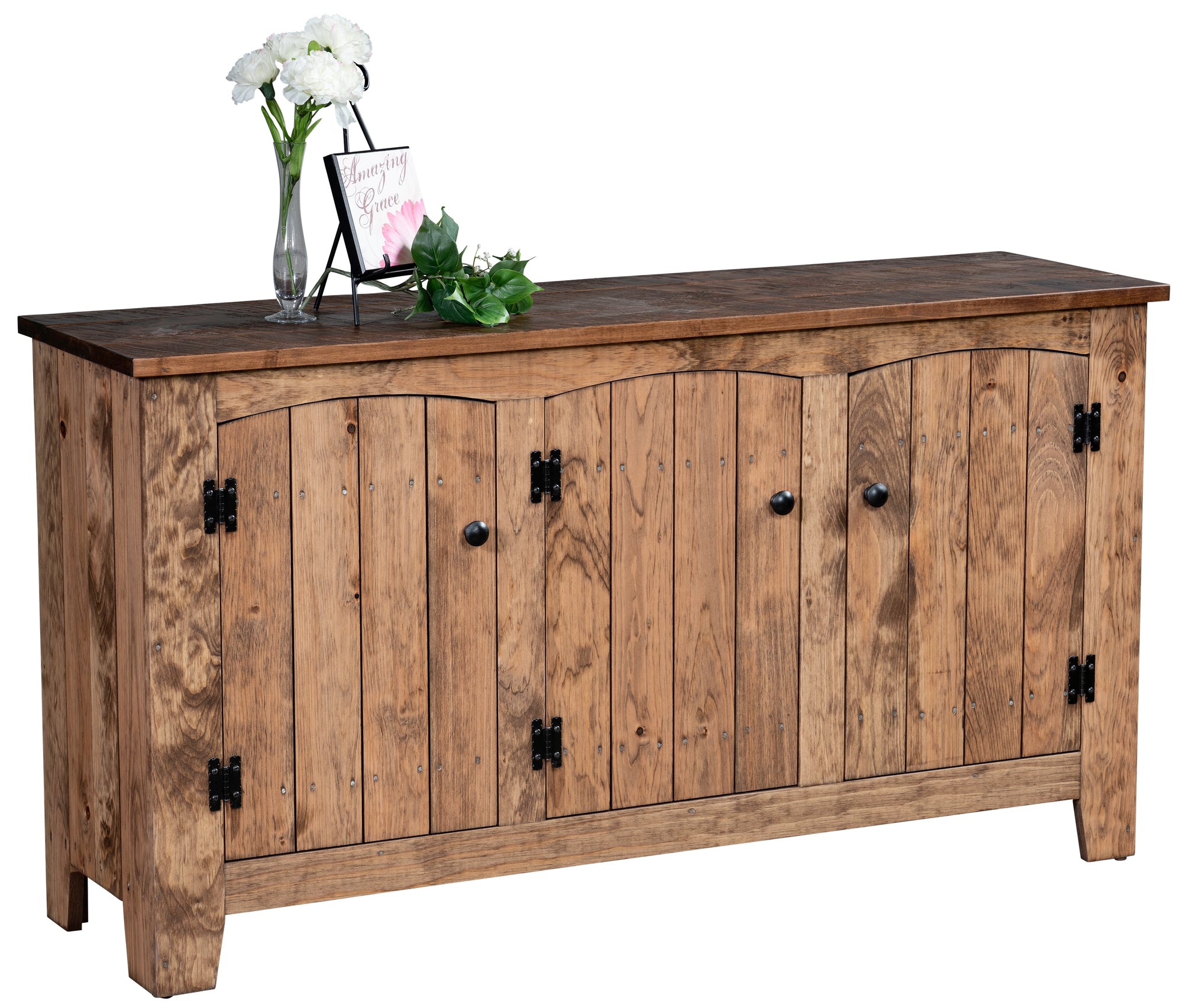 Crawford- Amish Handcrafted Buffet Cabinet With 3 Doors