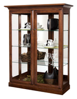 Amish Solid Wood Poplar Two Door Curio Display Cabinet